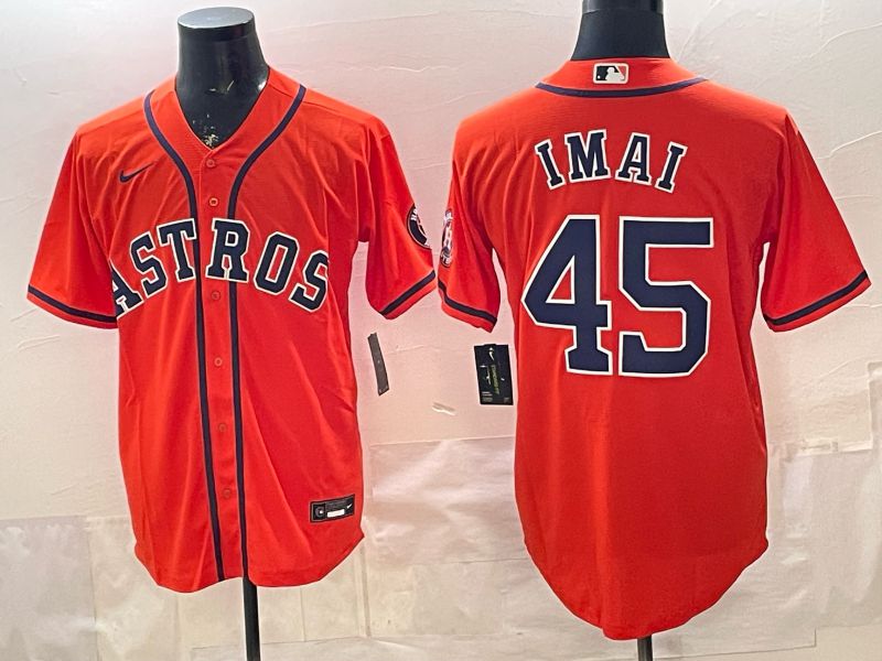 Men 2026 Houston Astros #45 Imai Orange Game Nike MLB Jersey style 001